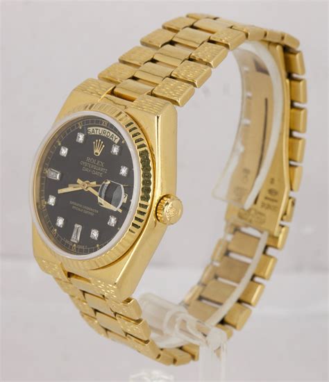 rolex 19018 gold black|rolex oysterquartz day date value.